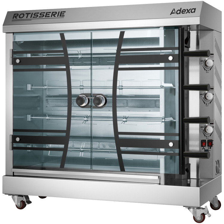 Rôtissoire à gaz professionnelle pour poulets, 16 poulets - 4 broches, 1170 x 480 x 1130 mm | Adexa KTQ4B Rôtissoire à gaz professionnelle pour poulets, 16 poulets - 4 broches, 1170 x 480 x 1130 mm | Adexa KTQ4B
