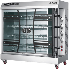 Rôtissoire électrique professionnelle pour poulets, 16 poulets - 4 broches, 8 kW, 1170 x 480 x 1130 mm | Adexa KTQ4E