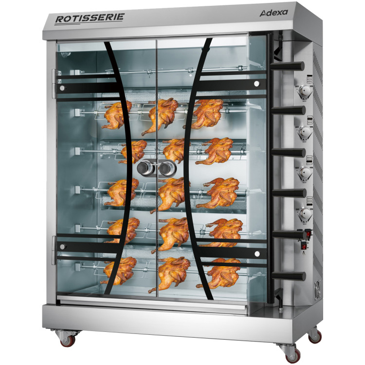 Rôtissoire à poulet à gaz professionnelle 6 broches 1170 x 480 x 1490 mm | Adexa KTQ6B Rôtissoire à poulet à gaz professionnelle 6 broches 1170 x 480 x 1490 mm | Adexa KTQ6B