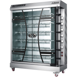 Rôtissoire électrique professionnelle pour poulets, 30 poulets - 6 broches, 12 kW, 1170 x 480 x 1490 mm | Adexa KTQ6E