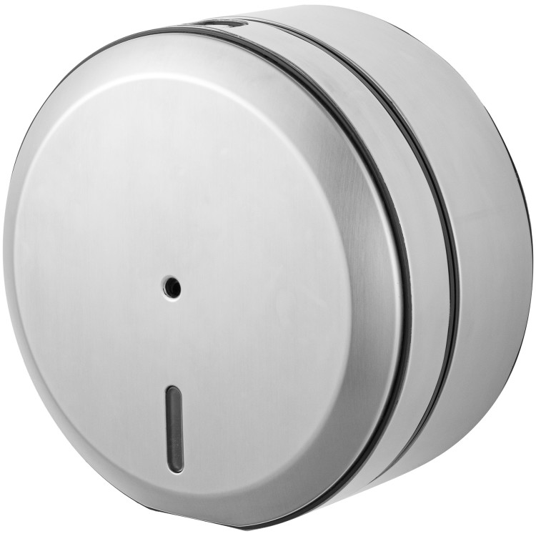 Distributeur de papier toilette à tirette pour centre commercial, en acier inoxydable brossé, 265 × 158 × 262 mm | Adexa KW7360BRUSHED