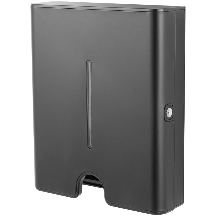 Distributeur d'essuie-mains en papier professionnel mural en acier inoxydable noir 300 × 105 × 360 mm | Adexa KW7370BLACK