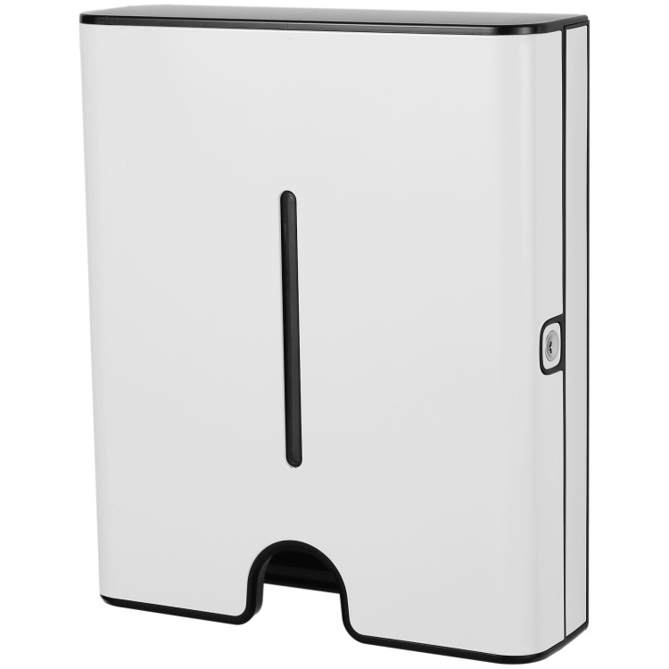 Distributeur d'essuie-mains en papier professionnel, mural, en acier inoxydable blanc, 300 × 105 × 360 mm | Adexa KW7370WHITE