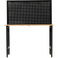 Établi professionnel en acier avec panneau perforé : charge maximale du plateau : 150 kg, charge maximale du panneau perforé : 25 kg, dimensions : 1220 x 660 x 1460 mm | Adexa KWT1220