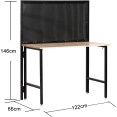Établi professionnel en acier avec panneau perforé : charge maximale du plateau : 150 kg, charge maximale du panneau perforé : 25 kg, dimensions : 1220 x 660 x 1460 mm | Adexa KWT1220