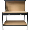 Établi professionnel en acier avec panneau perforé et tiroirs, charge maximale 230 kg, dimensions 1100 x 540 x 1400 mm | Adexa KWT28 Établi professionnel en acier avec panneau perforé et tiroirs, charge maximale 230 kg, dimensions 1100 x 540 x 1400 mm | Adexa KWT28