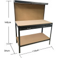 Établi professionnel en acier avec panneau perforé et tiroirs, charge maximale 230 kg, dimensions 1100 x 540 x 1400 mm | Adexa KWT28 Établi professionnel en acier avec panneau perforé et tiroirs, charge maximale 230 kg, dimensions 1100 x 540 x 1400 mm | Adexa KWT28