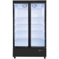 Réfrigérateur vitrine commercial avec double porte vitrée 830 litres Noir | Adexa LG1000M2WP