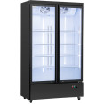 Réfrigérateur vitrine commercial avec double porte vitrée 830 litres Noir | Adexa LG1000M2WP