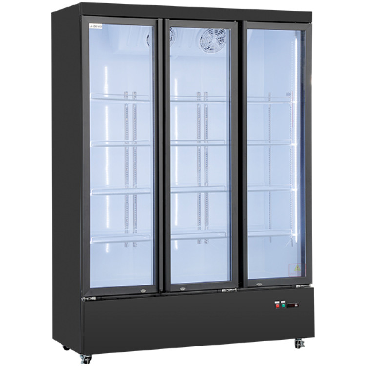 Réfrigérateur vitrine commercial avec porte triple vitrage 1030 litres Noir | Adexa LG1200M3WP