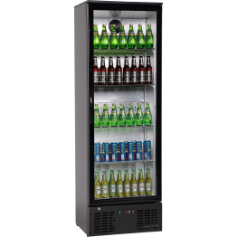 Réfrigérateur à bouteilles de bar professionnel vertical à une porte, 300 litres, noir | Adexa LG310H Réfrigérateur à bouteilles de bar professionnel vertical à une porte, 300 litres, noir | Adexa LG310H