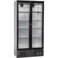 Réfrigérateur à bouteilles de bar professionnel vertical à double porte, 470 litres, noir | Adexa LG510H Réfrigérateur à bouteilles de bar professionnel vertical à double porte, 470 litres, noir | Adexa LG510H