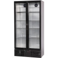 Réfrigérateur à bouteilles de bar professionnel vertical à double porte, 470 litres, noir | Adexa LG510H Réfrigérateur à bouteilles de bar professionnel vertical à double porte, 470 litres, noir | Adexa LG510H
