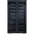 Commercial Refroidisseur de bouteilles Vertical 773 litres Refroidissement par ventilateur Deux portes battantes Noir | Adexa LG805ABLACK