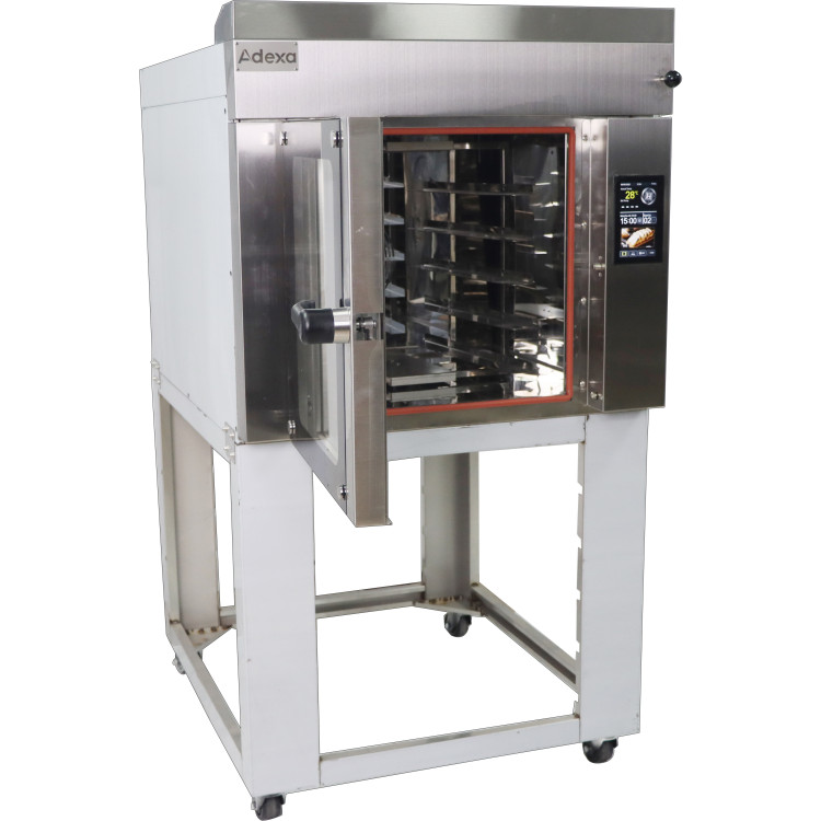 Four à convection rotatif professionnel avec vapeur, 5 plateaux et panneau tactile, 380 V, 920 x 1200 x 1000 mm | Adexa LM5DX