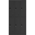 Casier commercial noir 6 portes, qualité B, 900 x 450 x 1800 mm | Adexa LOCKER6TWBLACK, qualité B 