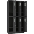 Casier commercial noir 6 portes, qualité B, 900 x 450 x 1800 mm | Adexa LOCKER6TWBLACK, qualité B 
