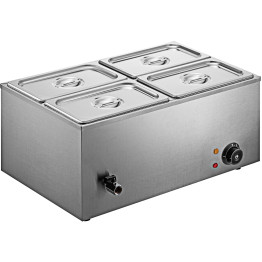 Bain-marie professionnel avec 4 bacs de 1/4 po et couvercles | Adexa M404 Bain-marie professionnel avec 4 bacs de 1/4 po et couvercles | Adexa M404