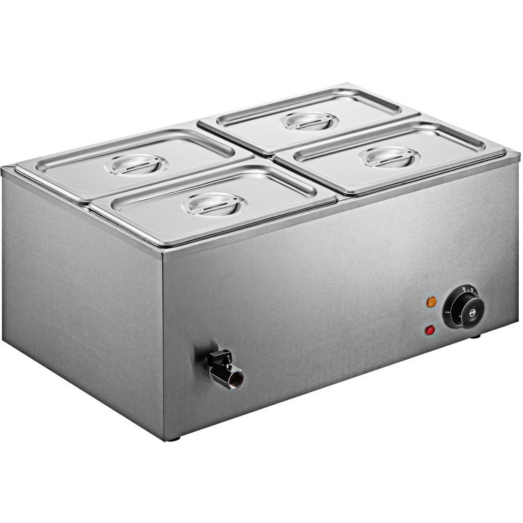 Bain-marie professionnel avec 4 bacs de 1/4 po et couvercles | Adexa M404 Bain-marie professionnel avec 4 bacs de 1/4 po et couvercles | Adexa M404