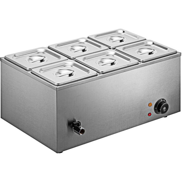 Bain-marie professionnel avec 6 bacs et couvercles de 1/6 po | Adexa M406 Bain-marie professionnel avec 6 bacs et couvercles de 1/6 po | Adexa M406