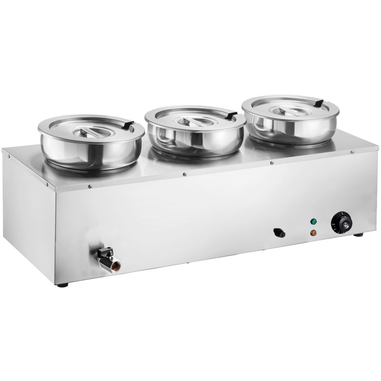 Bain-marie professionnel 21 L en acier inoxydable, 3 bacs, chauffe-soupes et sauces, 865 × 320 × 375 mm | Adexa M837 Bain-marie professionnel 21 L en acier inoxydable, 3 bacs, chauffe-soupes et sauces, 865 × 320 × 375 mm | Adexa M837