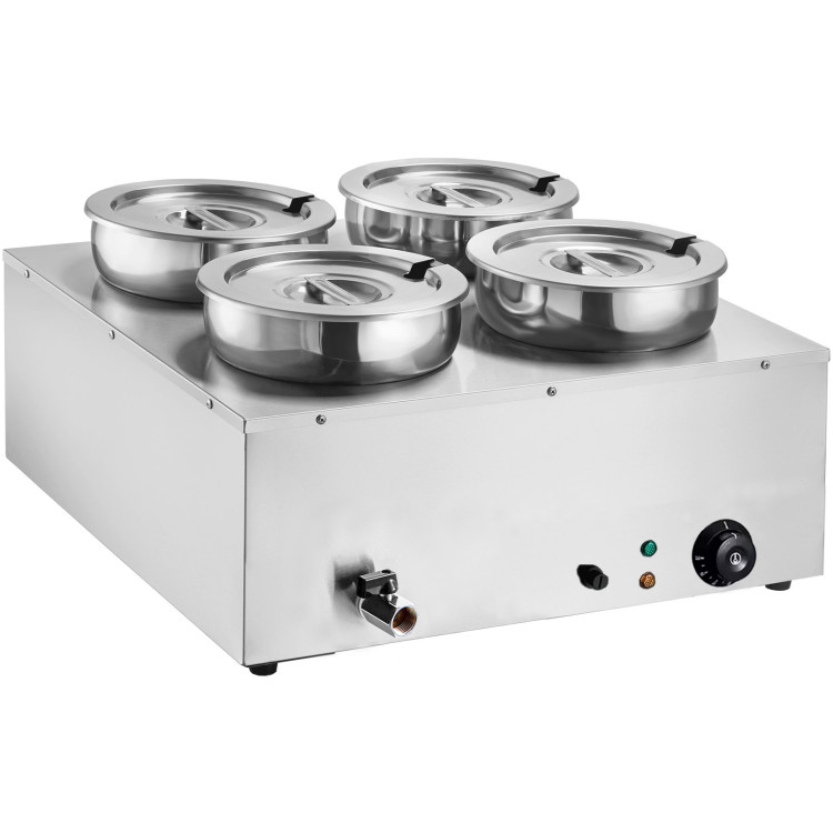 Bain-marie professionnel 28 L en acier inoxydable, 4 bacs, chauffe-soupes et sauces, 580 × 595 × 375 mm | Adexa M847 Bain-marie professionnel 28 L en acier inoxydable, 4 bacs, chauffe-soupes et sauces, 580 × 595 × 375 mm | Adexa M847