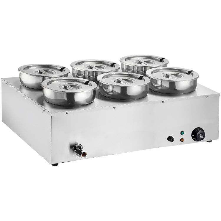 Bain-marie professionnel 42 L en acier inoxydable, 6 bacs, chauffe-soupes et sauces, dimensions : 865 × 580 × 375 mm | Adexa M867 Bain-marie professionnel 42 L en acier inoxydable, 6 bacs, chauffe-soupes et sauces, dimensions : 865 × 580 × 375 mm | Adexa M867