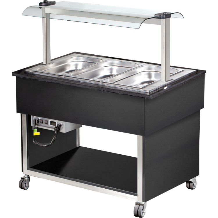 Bar à Salade Chaude 3xGN1/1 Noir | Adexa MBH811BB