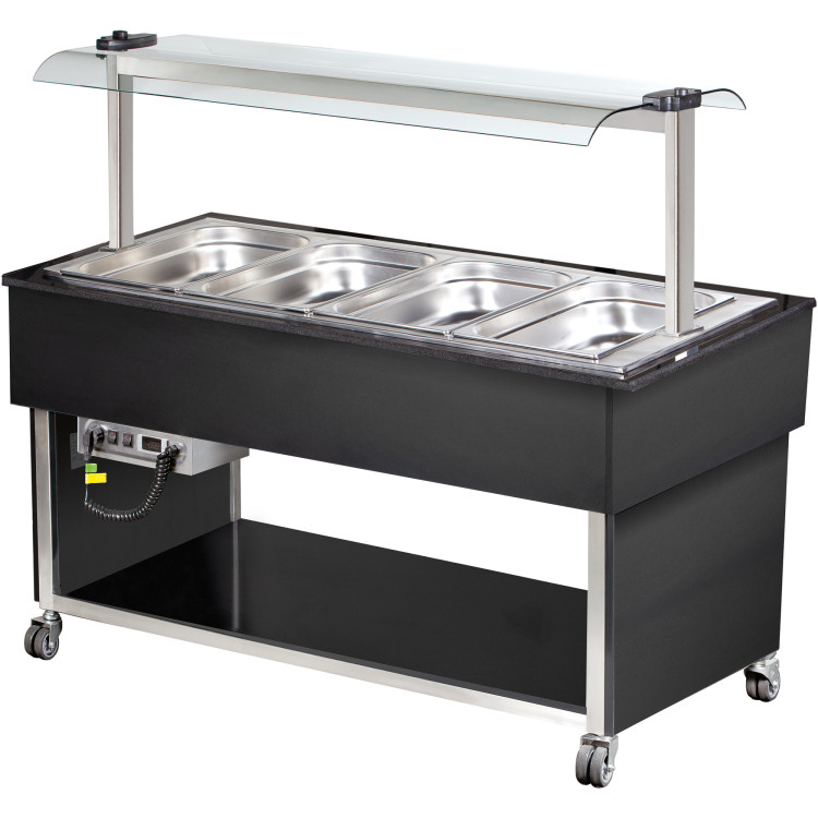 Bar à Salade Chaude 4xGN1/1 Noir | Adexa MBH814BB