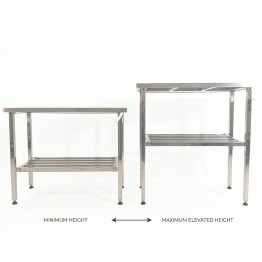 Table de travail réglable en hauteur en acier inoxydable 1200×600×700–1000 mm | Adexa MCEWA60120
