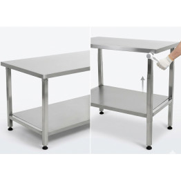 Table de travail élévatrice en acier inoxydable 1000 × 600 × H700–1000 mm | Adexa MCEWB6010