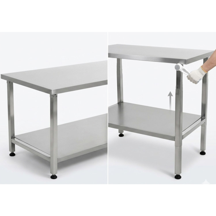 Table de travail élévatrice en acier inoxydable 1000 × 600 × H700–1000 mm | Adexa MCEWB6010