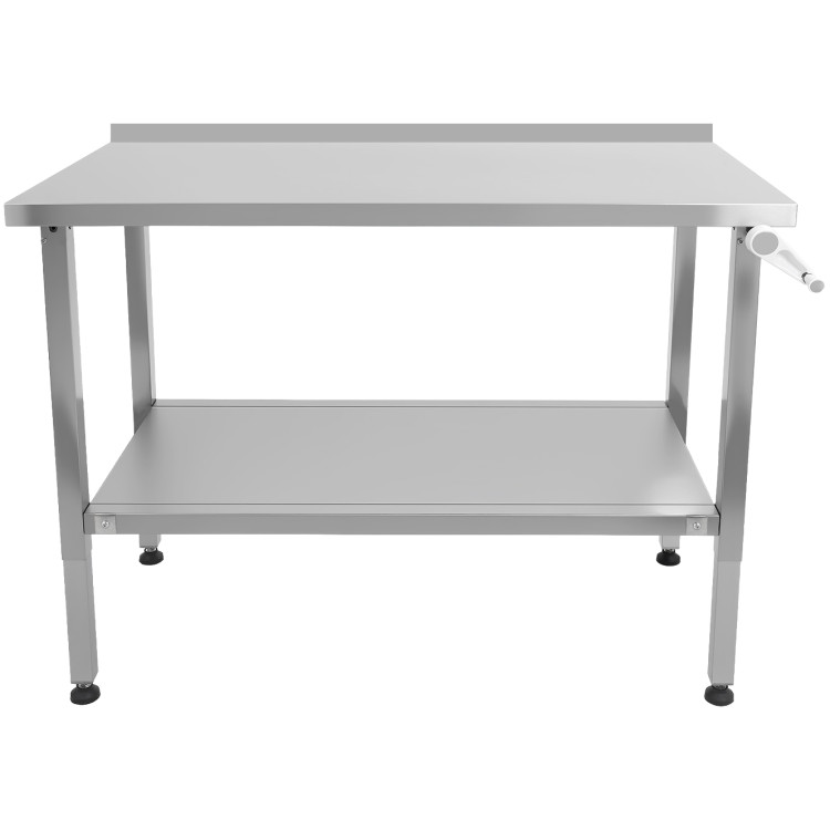 Table de travail surélevée en acier inoxydable avec dosseret de 50 mm 1000 × 600 × 750–1050 mm | Adexa MCEWB6010B
