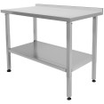 Table de travail surélevée en acier inoxydable avec dosseret de 50 mm 1000 × 600 × 750–1050 mm | Adexa MCEWB6010B
