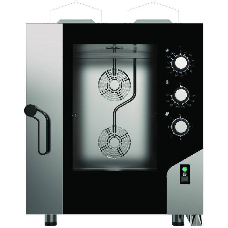 Four mixte à gaz professionnel 7 x GN 1/1, commandes électromécaniques, vapeur directe | Adexa MKF711GSM