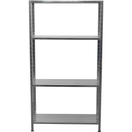 Étagère commerciale à 4 niveaux en acier galvanisé, capacité de charge de 180 kg, dimensions : 900 x 300 x 1 672 mm | Adexa MS43
