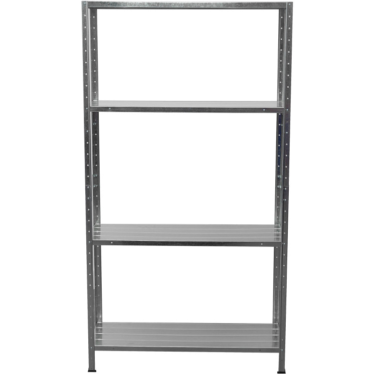 Étagère commerciale à 4 niveaux en acier galvanisé, capacité de charge de 180 kg, dimensions : 900 x 300 x 1 672 mm | Adexa MS43