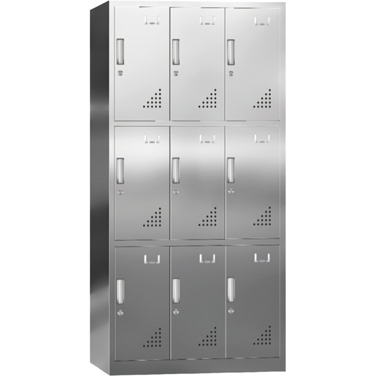 Casier commercial en acier inoxydable à 9 portes 900 x 500 x 1800 mm | Adexa MYSLC09