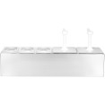 Station de condiments professionnelle avec 2 bacs de 2,5 litres GN 1/6, 3 bacs de 1,1 litre GN 1/9 et 2 distributeurs à pompe en acier inoxydable | Adexa NHGN16B