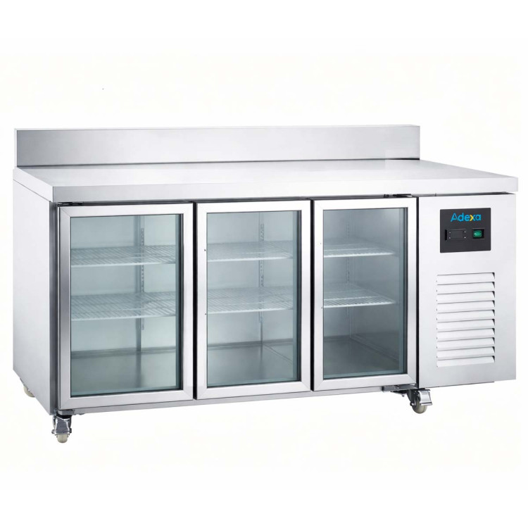 Comptoir réfrigéré commercial de préparation 457 L avec 3 portes vitrées – 1795 × 700 × 950 mm | Adexa NORCOLD866 Comptoir réfrigéré commercial de préparation 457 L avec 3 portes vitrées – 1795 × 700 × 950 mm | Adexa NORCOLD866