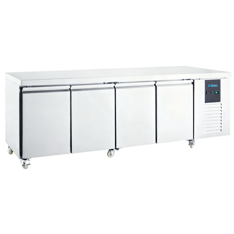 Congélateur de comptoir 4 portes en acier inoxydable 608 L avec dessus plat | Adexa NORCOLD876 Congélateur de comptoir 4 portes en acier inoxydable 608 L avec dessus plat | Adexa NORCOLD876
