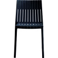 Chaise de salle à manger bistro à dossier à lattes en polypropylène noir, pour intérieur et extérieur, 400 x 420 x 800 mm | Adexa P184BLACK Chaise de salle à manger bistro à dossier à lattes en polypropylène noir, pour intérieur et extérieur, 400 x 420 x 800 mm | Adexa P184BLACK