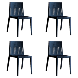 Chaise de salle à manger bistro à dossier à lattes en polypropylène noir, pour intérieur et extérieur, 400 x 420 x 800 mm | Adexa P184BLACK Chaise de salle à manger bistro à dossier à lattes en polypropylène noir, pour intérieur et extérieur, 400 x 420 x 800 mm | Adexa P184BLACK