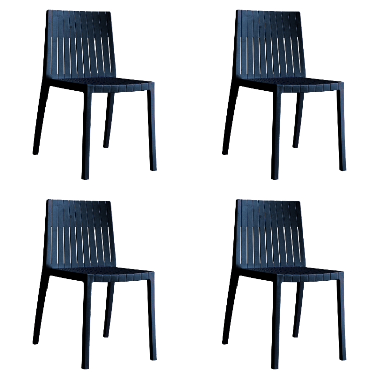Chaise de salle à manger bistro à dossier à lattes en polypropylène noir, pour intérieur et extérieur, 400 x 420 x 800 mm | Adexa P184BLACK Chaise de salle à manger bistro à dossier à lattes en polypropylène noir, pour intérieur et extérieur, 400 x 420 x 800 mm | Adexa P184BLACK