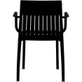 Chaise de salle à manger bistro avec dossier à lattes et accoudoirs, en polypropylène, pour intérieur et extérieur, 570 x 420 x 800 mm, noire | Adexa P185BLACK Chaise de salle à manger bistro avec dossier à lattes et accoudoirs, en polypropylène, pour intérieur et extérieur, 570 x 420 x 800 mm, noire | Adexa P185BLACK
