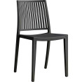 Chaise de salle à manger bistro, dossier à lattes verticales, polypropylène, intérieur et extérieur, 420 x 400 x 810 mm, noir | Adexa P190BLACK Chaise de salle à manger bistro, dossier à lattes verticales, polypropylène, intérieur et extérieur, 420 x 400 x 810 mm, noir | Adexa P190BLACK