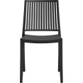 Chaise de salle à manger bistro, dossier à lattes verticales, polypropylène, intérieur et extérieur, 420 x 400 x 810 mm, noir | Adexa P190BLACK Chaise de salle à manger bistro, dossier à lattes verticales, polypropylène, intérieur et extérieur, 420 x 400 x 810 mm, noir | Adexa P190BLACK