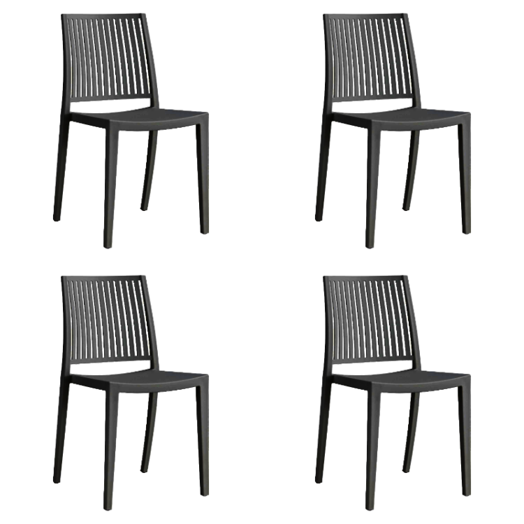 Chaise de salle à manger bistro, dossier à lattes verticales, polypropylène, intérieur et extérieur, 420 x 400 x 810 mm, noir | Adexa P190BLACK Chaise de salle à manger bistro, dossier à lattes verticales, polypropylène, intérieur et extérieur, 420 x 400 x 810 mm, noir | Adexa P190BLACK