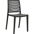 Chaise de salle à manger bistro, dossier à lattes décoratif, polypropylène, intérieur et extérieur, 420 x 400 x 810 mm, noir | Adexa P192BLACK Chaise de salle à manger bistro, dossier à lattes décoratif, polypropylène, intérieur et extérieur, 420 x 400 x 810 mm, noir | Adexa P192BLACK