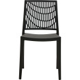 Chaise de salle à manger bistro, dossier à lattes décoratif, polypropylène, intérieur et extérieur, 420 x 400 x 810 mm, noir | Adexa P192BLACK Chaise de salle à manger bistro, dossier à lattes décoratif, polypropylène, intérieur et extérieur, 420 x 400 x 810 mm, noir | Adexa P192BLACK